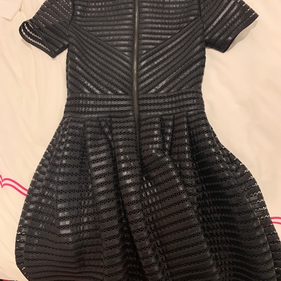 Maje leather look a line dress - Picture 3 of 3